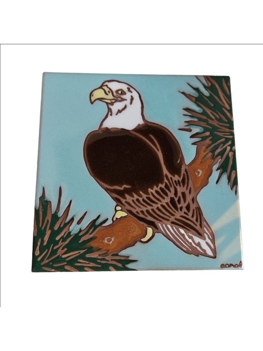 Frog Hollow Hand-crafted Eagle Tile